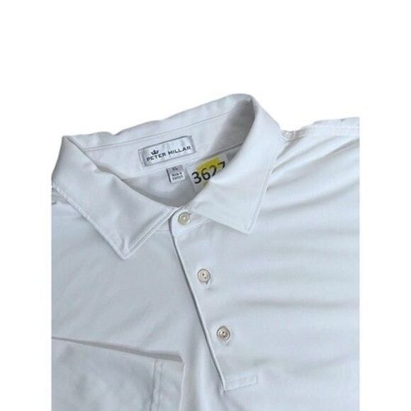Peter Millar Summer Comfort Solid White Short Sleeve Golf Polo Shirt Men Size XL - Picture 1 of 9